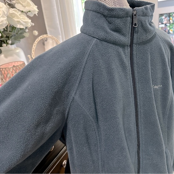 Columbia Full Zip Fleece Jacket Dark Blue-Green Size XL - Picture 8 of 12